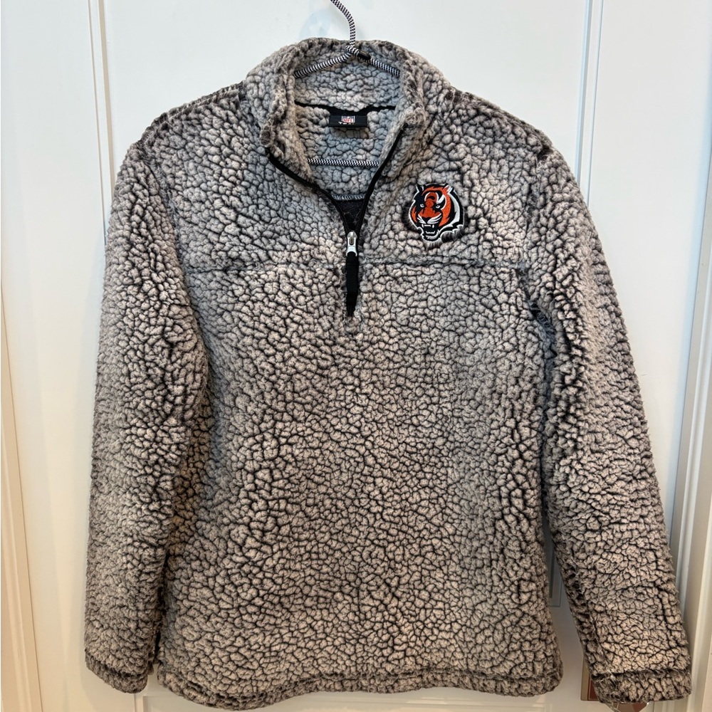 NFL Cincinnati Bengals Sherpa Fleece Quarter Zip Pullover Women’s XS
